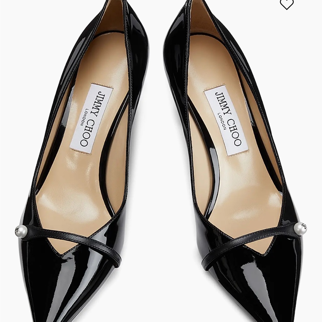 Jimmy Choo Black Stiletto Heels Classic Pumps, Size 37